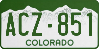 CO license plate ACZ851