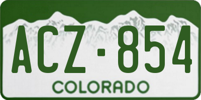 CO license plate ACZ854
