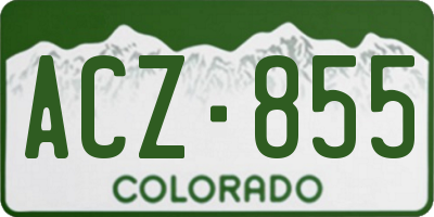 CO license plate ACZ855