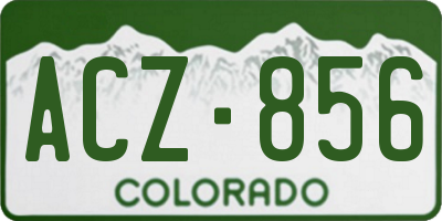 CO license plate ACZ856
