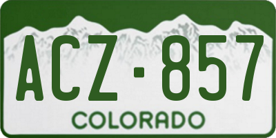 CO license plate ACZ857