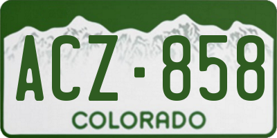 CO license plate ACZ858