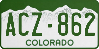 CO license plate ACZ862