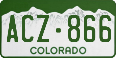 CO license plate ACZ866