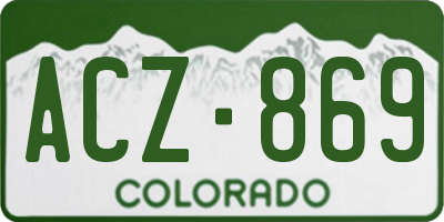 CO license plate ACZ869