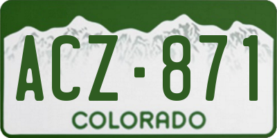 CO license plate ACZ871