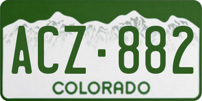CO license plate ACZ882