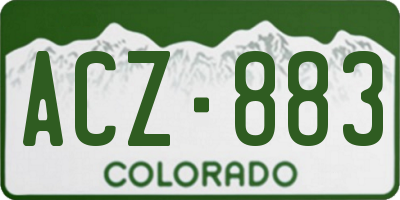 CO license plate ACZ883
