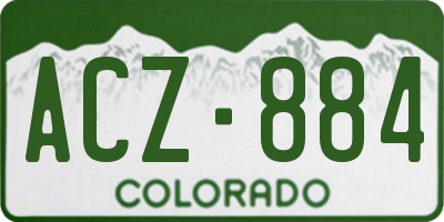 CO license plate ACZ884