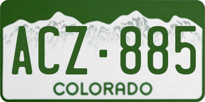 CO license plate ACZ885
