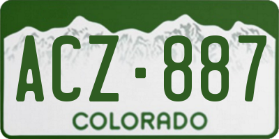 CO license plate ACZ887