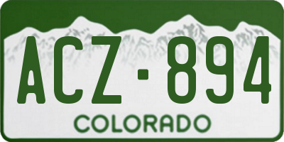 CO license plate ACZ894