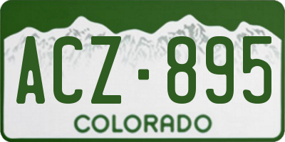 CO license plate ACZ895