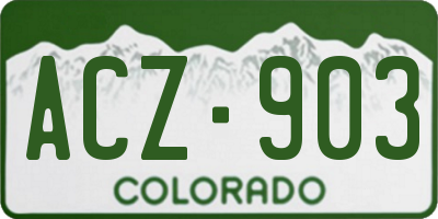 CO license plate ACZ903