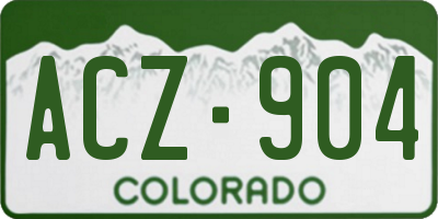CO license plate ACZ904