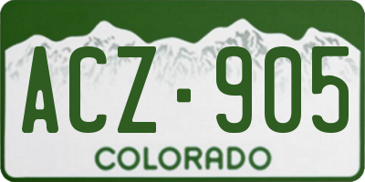 CO license plate ACZ905