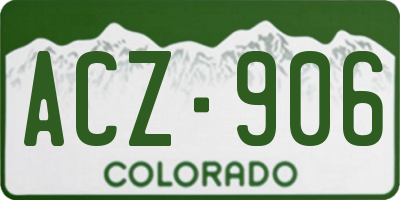 CO license plate ACZ906