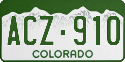 CO license plate ACZ910