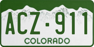 CO license plate ACZ911