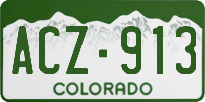 CO license plate ACZ913