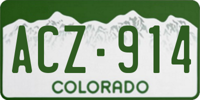 CO license plate ACZ914