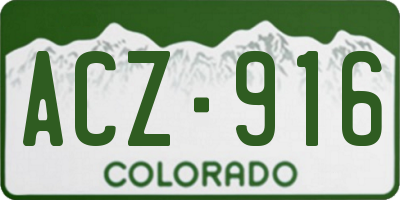 CO license plate ACZ916