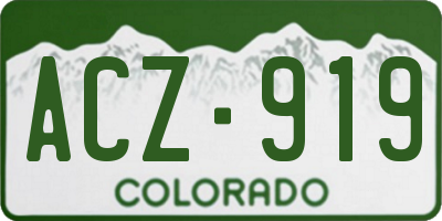 CO license plate ACZ919
