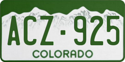 CO license plate ACZ925