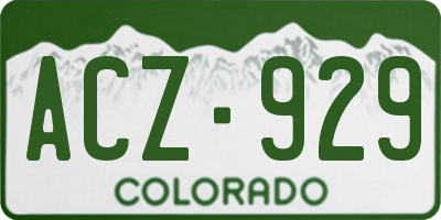 CO license plate ACZ929