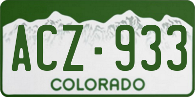 CO license plate ACZ933