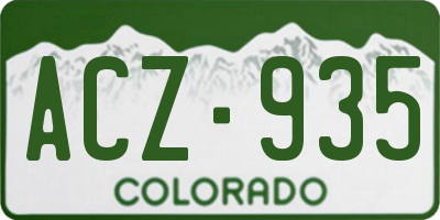 CO license plate ACZ935