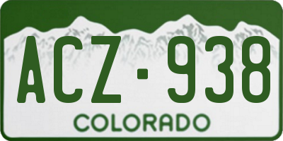 CO license plate ACZ938