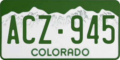 CO license plate ACZ945