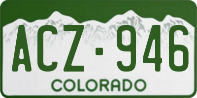 CO license plate ACZ946