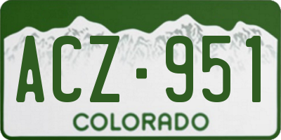 CO license plate ACZ951