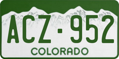 CO license plate ACZ952