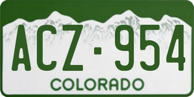 CO license plate ACZ954