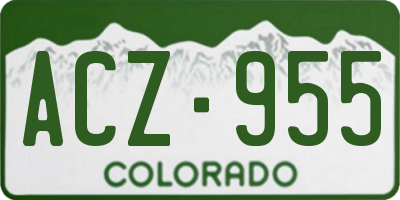 CO license plate ACZ955