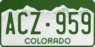 CO license plate ACZ959
