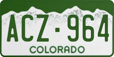 CO license plate ACZ964