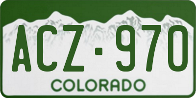 CO license plate ACZ970