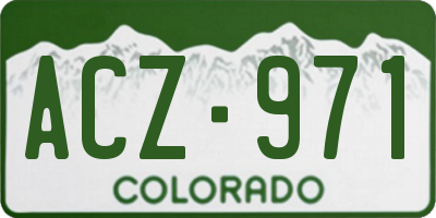 CO license plate ACZ971