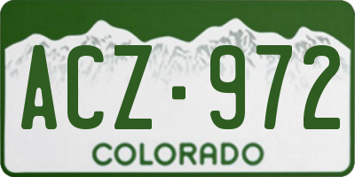 CO license plate ACZ972