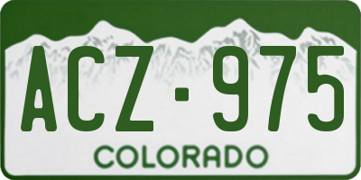 CO license plate ACZ975