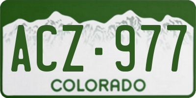 CO license plate ACZ977
