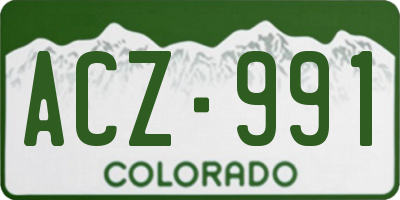 CO license plate ACZ991