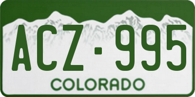 CO license plate ACZ995