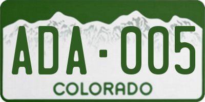 CO license plate ADA005