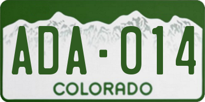 CO license plate ADA014