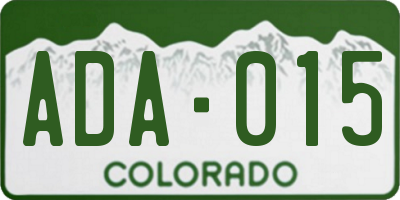 CO license plate ADA015
